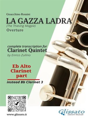 cover image of Alto Clarinet part of "La Gazza Ladra" overture for Clarinet Quintet